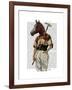 Polo Horse Portrait-Fab Funky-Framed Art Print