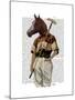 Polo Horse Portrait-Fab Funky-Mounted Art Print