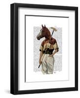 Polo Horse Portrait-Fab Funky-Framed Art Print