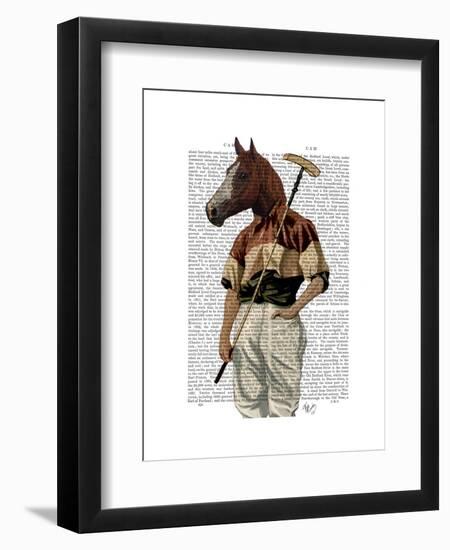 Polo Horse Portrait-Fab Funky-Framed Art Print