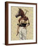 Polo Horse Portrait-Fab Funky-Framed Art Print