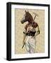 Polo Horse Portrait-Fab Funky-Framed Art Print