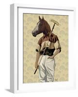 Polo Horse Portrait-Fab Funky-Framed Art Print
