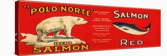 Polo Norte Brand Salmon Label - San Francisco, CA-Lantern Press-Stretched Canvas