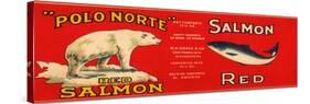 Polo Norte Brand Salmon Label - San Francisco, CA-Lantern Press-Stretched Canvas