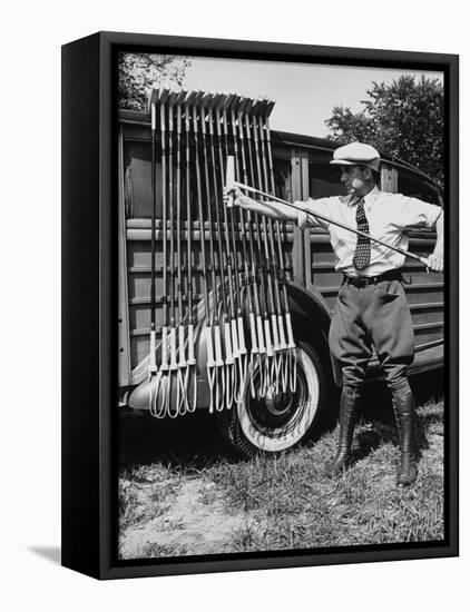 Polo Player Checking the Mallets-Alfred Eisenstaedt-Framed Stretched Canvas