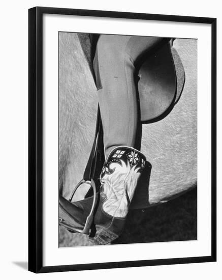 Polo Player Wearing Intricately Tooled Boots-Carl Mydans-Framed Photographic Print