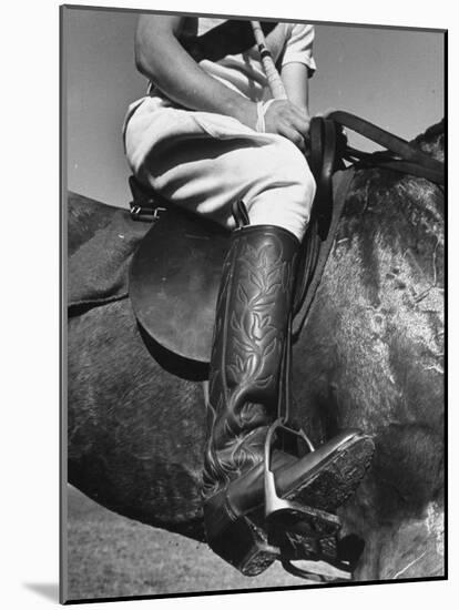 Polo Player Wearing Intricately Tooled Boots-Carl Mydans-Mounted Photographic Print