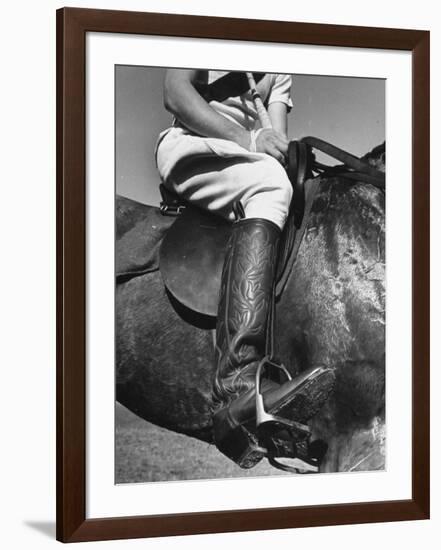 Polo Player Wearing Intricately Tooled Boots-Carl Mydans-Framed Photographic Print