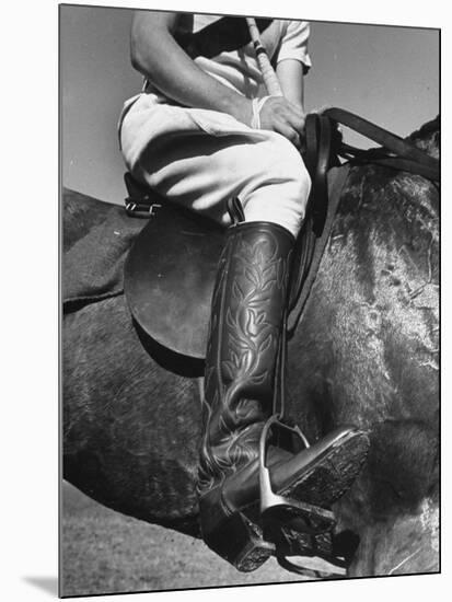 Polo Player Wearing Intricately Tooled Boots-Carl Mydans-Mounted Photographic Print