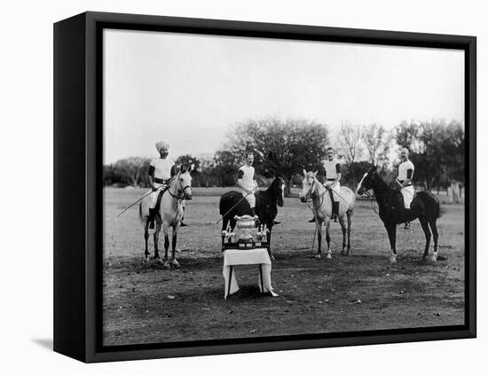 Polo Players in Andra Pradesh, South India-Raja Deen Dayal-Framed Stretched Canvas