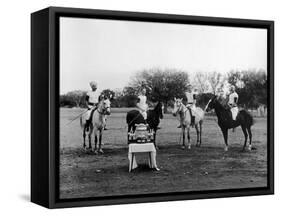 Polo Players in Andra Pradesh, South India-Raja Deen Dayal-Framed Stretched Canvas