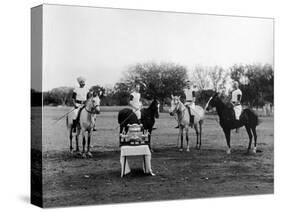 Polo Players in Andra Pradesh, South India-Raja Deen Dayal-Stretched Canvas