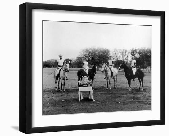 Polo Players in Andra Pradesh, South India-Raja Deen Dayal-Framed Photographic Print