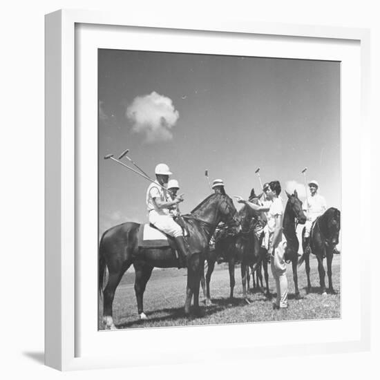 Polo Players Preparing for a Game at the Canlubang Country Club-Carl Mydans-Framed Photographic Print