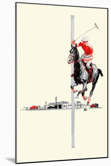 Polo Rider-null-Mounted Art Print