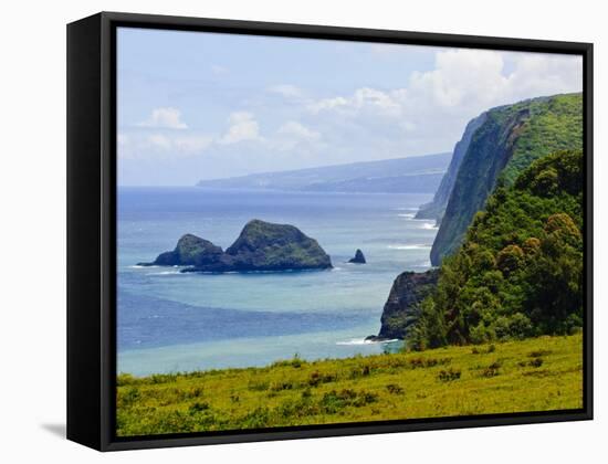 Pololu Valley, Kapaau Coast, Big Island, Hawaii, United States of America, Pacific, North America-Michael DeFreitas-Framed Stretched Canvas