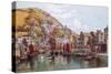 Polperro Harbour-Alfred Robert Quinton-Stretched Canvas