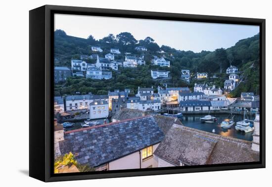 Polperro is a Village with Beautiful Ancient Houses along a Canal-Guido Cozzi-Framed Stretched Canvas