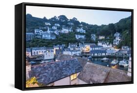 Polperro is a Village with Beautiful Ancient Houses along a Canal-Guido Cozzi-Framed Stretched Canvas