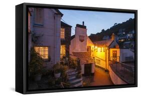 Polperro is a Village with Beautiful Ancient Houses along a Canal-Guido Cozzi-Framed Stretched Canvas