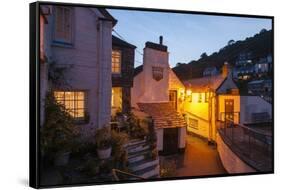 Polperro is a Village with Beautiful Ancient Houses along a Canal-Guido Cozzi-Framed Stretched Canvas