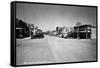 Polson, Montana - Main Street-Lantern Press-Framed Stretched Canvas