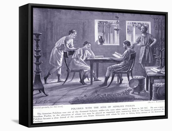 Polybius with the Sons of Aemilius Paulus-A.C. Weatherstone-Framed Stretched Canvas