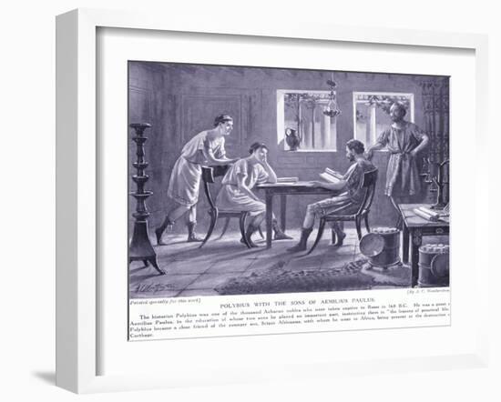 Polybius with the Sons of Aemilius Paulus-A.C. Weatherstone-Framed Giclee Print