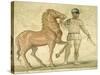 Polychrome Mosaic Depicting Charioteer from One of Four Factions of Circus, Roman Civilization-null-Stretched Canvas