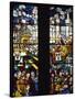 Polychrome Stained Glass Window Depicting Departure of British in 1558-null-Stretched Canvas