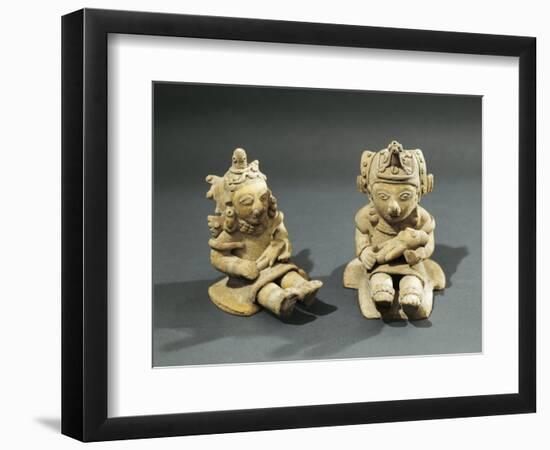 Polychrome Terracotta Maternity Statuettes of Women with Babies from Bahia De Caraquez-null-Framed Premium Giclee Print