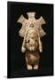 Polychrome Terracotta Statue Depicting Dancing Priest Wearing Feather Headdress from Jama-Coaque-null-Framed Giclee Print