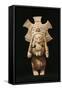 Polychrome Terracotta Statue Depicting Dancing Priest Wearing Feather Headdress from Jama-Coaque-null-Framed Stretched Canvas