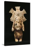 Polychrome Terracotta Statue Depicting Dancing Priest Wearing Feather Headdress from Jama-Coaque-null-Stretched Canvas