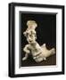 Polychrome Terracotta Statue Depicting Dancing Priest Wearing Headdress from Bahia De Caraquez-null-Framed Premium Giclee Print