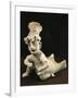 Polychrome Terracotta Statue Depicting Dancing Priest Wearing Headdress from Bahia De Caraquez-null-Framed Giclee Print