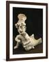 Polychrome Terracotta Statue Depicting Dancing Priest Wearing Headdress from Bahia De Caraquez-null-Framed Giclee Print