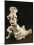 Polychrome Terracotta Statue Depicting Dancing Priest Wearing Headdress from Bahia De Caraquez-null-Mounted Giclee Print