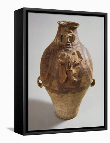 Polychrome Terracotta Vase, from Tsinghai-null-Framed Stretched Canvas