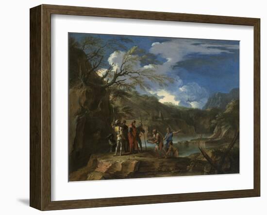 Polycrates and the Fisherman, C.1664-Salvator Rosa-Framed Giclee Print