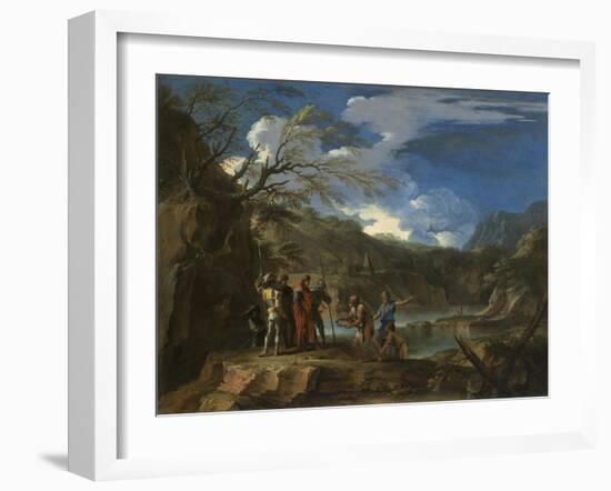 Polycrates and the Fisherman, C.1664-Salvator Rosa-Framed Giclee Print