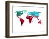 Polygon World Map 1-NaxArt-Framed Art Print