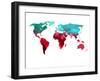 Polygon World Map 1-NaxArt-Framed Art Print