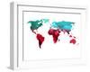 Polygon World Map 1-NaxArt-Framed Art Print