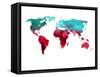 Polygon World Map 1-NaxArt-Framed Stretched Canvas