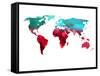 Polygon World Map 1-NaxArt-Framed Stretched Canvas