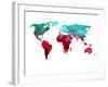 Polygon World Map 1-NaxArt-Framed Art Print