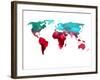 Polygon World Map 1-NaxArt-Framed Art Print