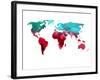 Polygon World Map 1-NaxArt-Framed Art Print